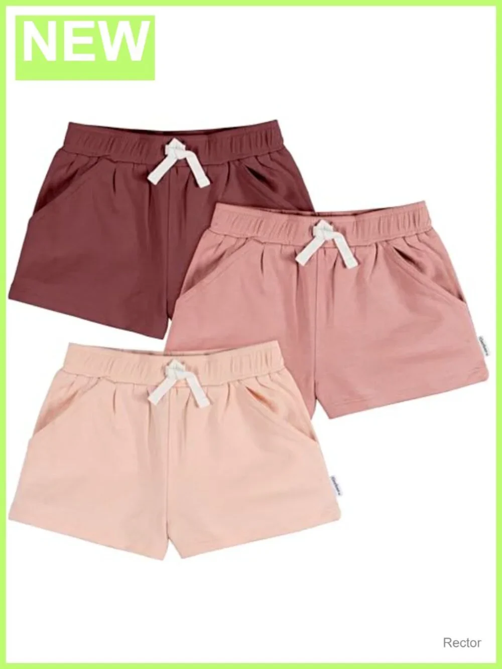 Gerber Baby Girls 3-Pack Knit Shorts Elastic Waist Summer Play Casual